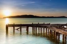 Old jetty between sunrise Old jetty between sunrise